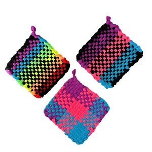 Colorful Woven Potholder Set